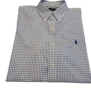 Ralph Lauren Performance Shirt Mens XL Classic Fit Button Down Blue White Check